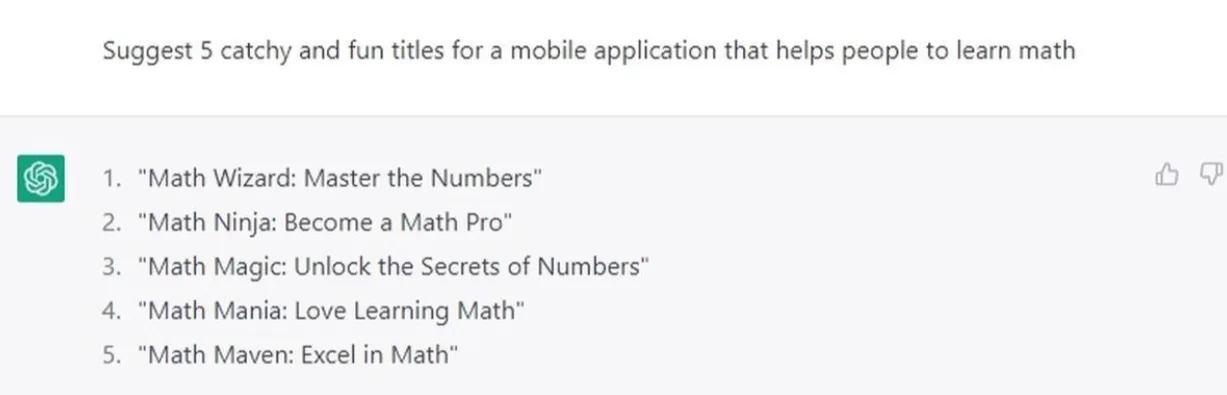 Titles for a mobile app that helps people to learn math