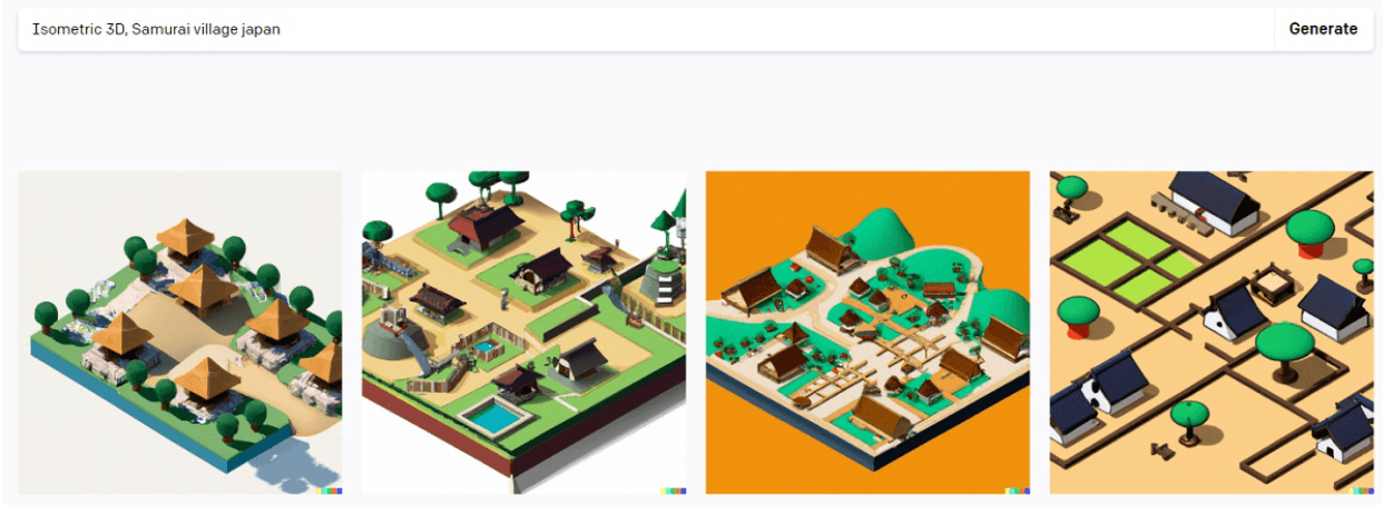 Isometric 3D, Samurai village Japan